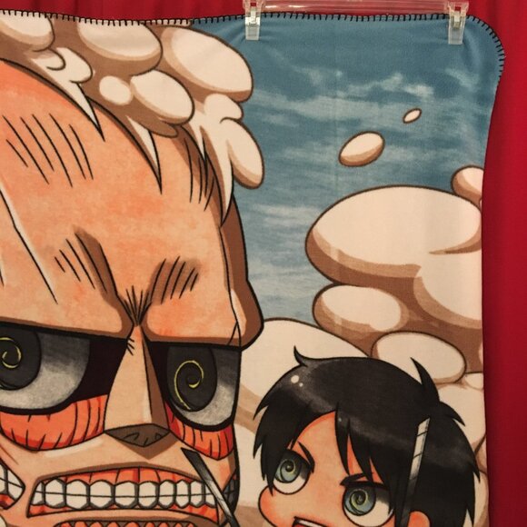 Attack on Titan Anime Chibi Fleece Throw Blanket / 60" x 50" - Picture 3 of 12